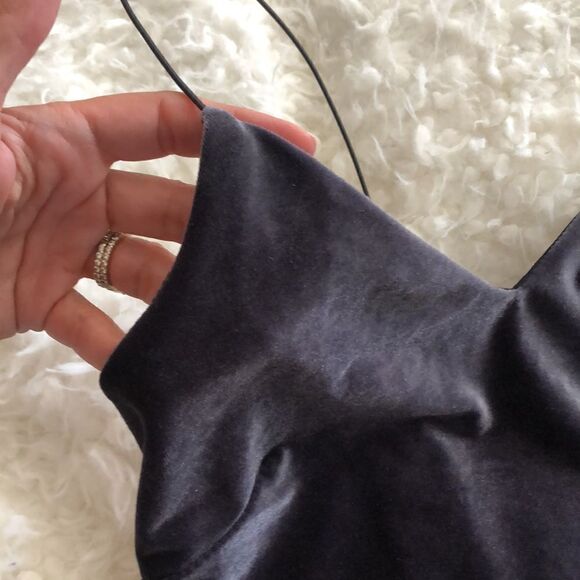 The Vintage Shop velvet body con dress M Gray - Picture 2 of 8